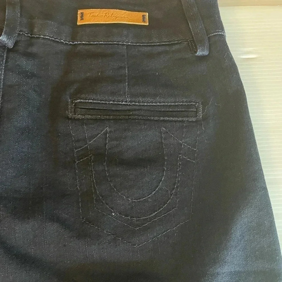 3 FOR $15 True Religion Dark Jean Mini Skirt Size 26 - Picture 3 of 8